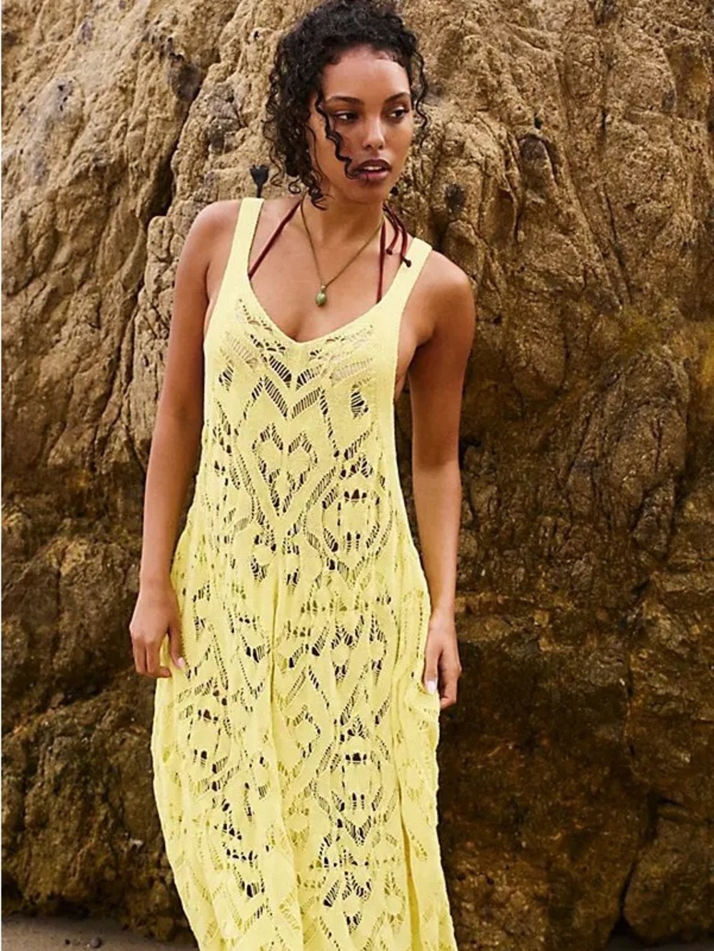 NWT Free People Bianca Fauxchet Midi Beach Dress Coverup